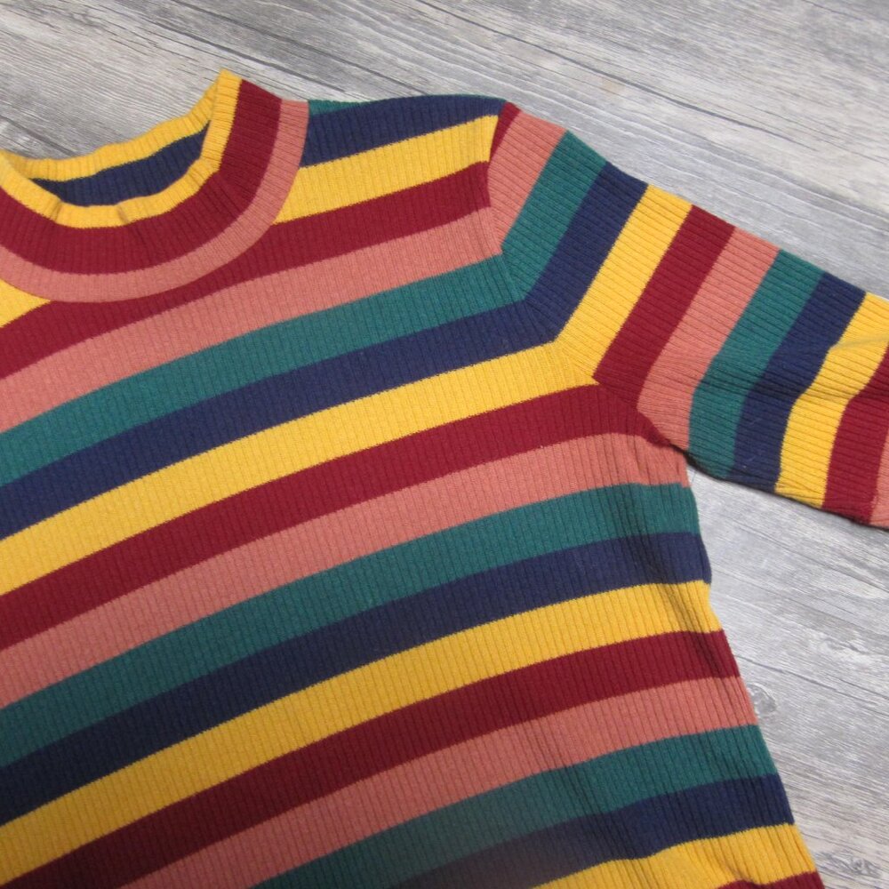 Madewell Striped Short Sleeve Tee in Mustard, Rust, Teal, Navy, and Maroon - Picture 2 of 4